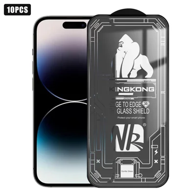 For iPhone 14 Pro Max 10Pcs High Definition Full Screen Protector 3D Large Arc Edge High Aluminium-silicon Glass Film - Transparent
