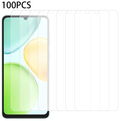 100Pcs For Honor X6d 5G Screen Protector Full Glue Anti-Scratch Tempered Glass Film (NOT Complete Covering) (No Package, with Wipes Set, Dust-absorber, Guide Sticker) - Transparent