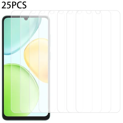 25Pcs For Honor X6d 5G Screen Protector Full Glue Tempered Glass High Definition Film (NOT Complete Covering) (No Package, with Wipes Set, Dust-absorber, Guide Sticker) - Transparent