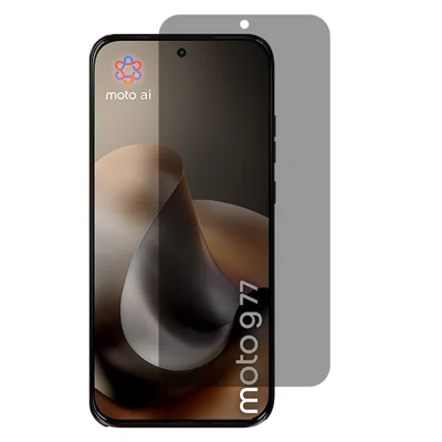 För Motorola Moto G77 5G / G67 5G 2.5D bågkant Anti Spy fullskärmsskydd Full limning Hög aluminium-silicium glasfilm - Svart