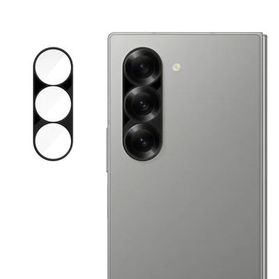 Protezione Obiettivo Fotocamera Full Cover per Samsung Galaxy Z Fold6 5G, Stampa Seta HD, Antimpronta, AR, Vetro Temperato - Nero