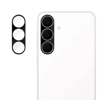 For Samsung Galaxy S24 FE Full Cover Camera Lens Protector Silk Print HD Anti Fingerprint AR Tempered Glass Lens Film - Black