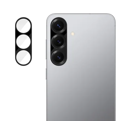 For Samsung Galaxy S25 Full Cover Camera Lens Protector Silk Print HD Anti Fingerprint AR Tempered Glass Lens Film - Black