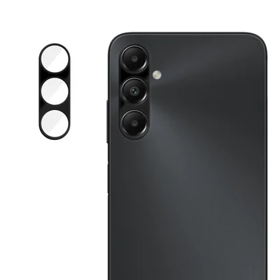 For Samsung Galaxy A05s 4G Full Cover Camera Lens Protector Silk Print HD Anti Fingerprint AR Tempered Glass Lens Film - Black