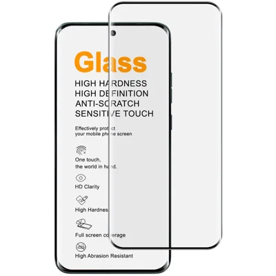 IMAK fuldskærm beskytter til Motorola Edge 70 Fusion 5G / Edge 70 Fusion 5G 3D kurvet kant, sideklæbende, herdede glasfilm (fingeraftryk lås) - Sort
