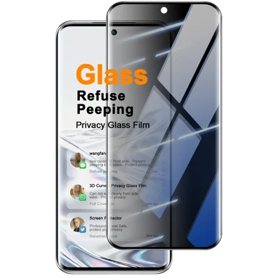 IMAK For TECNO Spark 40 Pro+ 4G Anti Spy Screen Protector Full Cover Side Glue Tempered Glass Film - Black