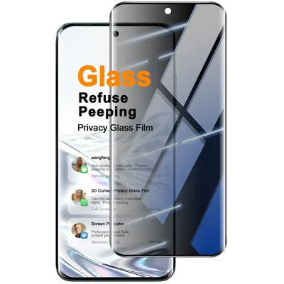 IMAK til Motorola Edge 70 Fusion 5G / Edge 70 Fusion 5G Anti Spy Skærmværn Fuldt Dækning Sideklæbende Hærdet Glasfilm - Sort