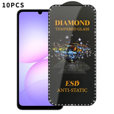 For Samsung Galaxy A08 5G / A08 4G / A07 5G / A07 4G 10Pcs Tempered Glass Diamond Silk Printing Full Screen HD Anti-Static Screen Protector - Transparent
