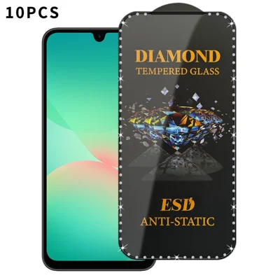 For Samsung Galaxy A26 5G 10Pcs Tempered Glass Diamond Silk Printing Full Screen HD Anti-Static Screen Protector - Transparent