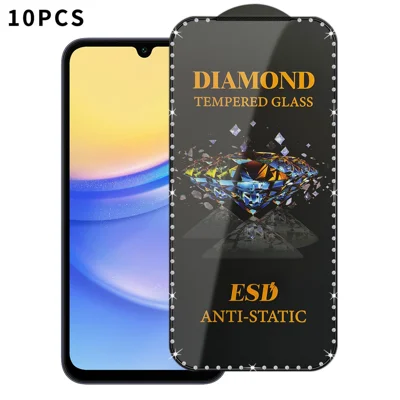 For Samsung Galaxy A15 5G / Galaxy A15 4G 10Pcs Tempered Glass Diamond Silk Printing Full Screen HD Anti-Static Screen Protector - Transparent