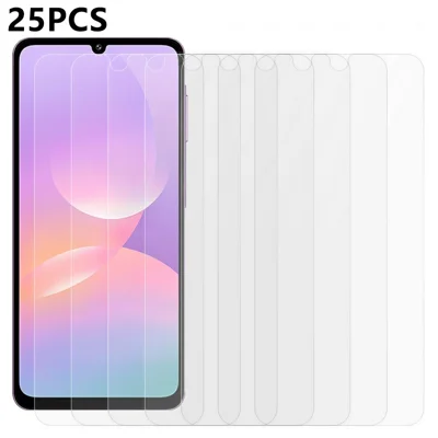 25 st för Samsung Galaxy M17e 5G Skärmskydd Helt Limmade Härdat Glas Högupplöst Film (INTE Komplett Täckning) (Utan Förpackning, med Wipset, Dammsugare, Guideetikett) - Transparent