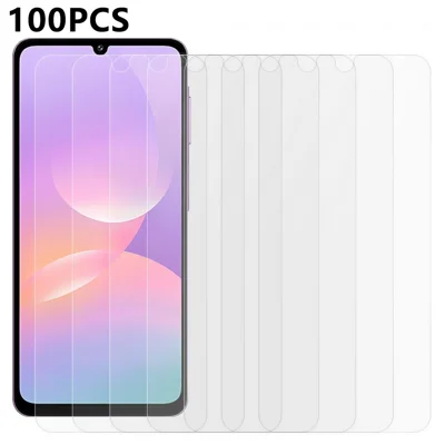 100Pcs För Samsung Galaxy M17e 5G Skärmskydd Full Lim Antiskrätj Härdat Glasfilm (INTE Fullt Täckande) (Ingen förpackning, med Wippar, Dammsuddare, Guideetikett) - Transparent