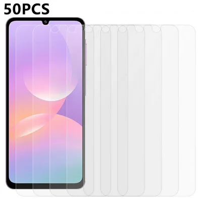 50 st för Samsung Galaxy M17e 5G Skärmsskydd Heltäckande Limmade Härdat Glas Klart Skärmskydd (INTE Heltäckande) (Utan förpackning, med Wipset, dammupptagande, guideetikett) - Transparent