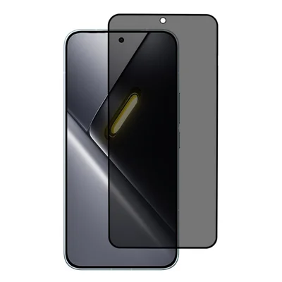 For Xiaomi Poco X8 Pro Max 5G Anti-Peep Tempered Glass Full Covering Silk Printing Side Glue Screen Protector - Black