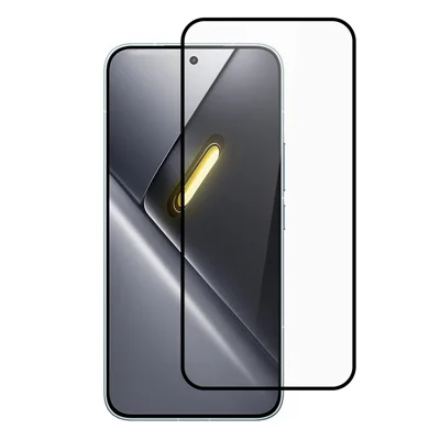 Proteggi schermo per Xiaomi Poco X8 Pro 5G, protezione integrale in vetro temperato con stampa serigrafica, pellicola in vetro adesivo completo - Nero