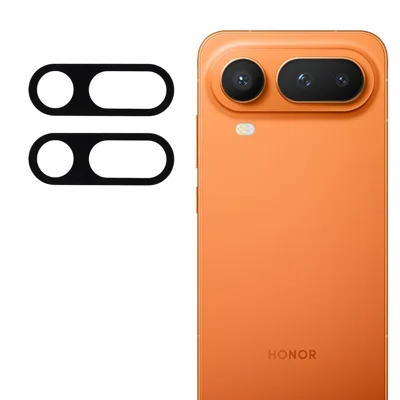 2 Peças para Honor Magic8 Pro Air 5G Protetor de Lente da Câmera com Cobertura Total Filme de Vidro Temperado com Impressão Seda Borda 3D - Preto
