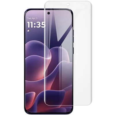 IMAK Hydrogel Film 4. generation til Motorola Edge 70 Fusion+ 5G / Edge 70 Fusion 5G fuld dæknings skærmprotector, ultra klar, fuld lim, blød TPU-film (fingeraftryksoverlås) – transparent