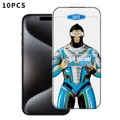 For iPhone 15 Pro Max 10Pcs High Definition Tempered Glass Anti-fingerprint Anti-static Electroplating Full Screen Protector - Transparent