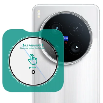 LEREACH for vivo X200 Ultra 5G Camera Lens Protector Full Cover High Aluminium-silicon Glass Lens Film with Auto-Align Installation Frame - Transparent with Black Edge