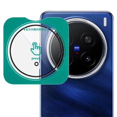 LEREACH for vivo X200 Pro 5G Camera Lens Protector Full Cover High Aluminium-silicon Glass Lens Film with Auto-Align Installation Frame - Transparent with Black Edge