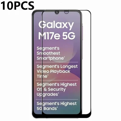 RURIHAI 10Pcs För Samsung Galaxy M17e 5G Hög Aluminium-Kiseldioxid Glasfilm Full Lim 0,26 mm 2,5D Fullskärmsbeskydd