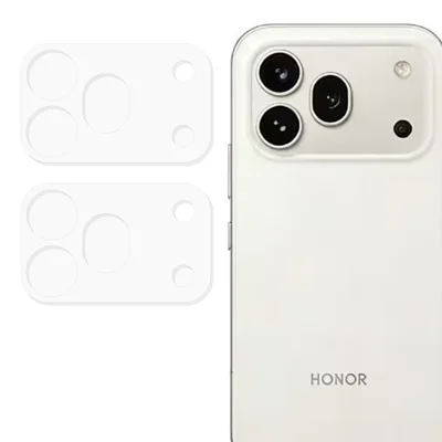 2Pcs For Honor 600 Pro 5G Full Coverage Camera Lens Protector 3D Arc Edge Anti-Scratch Tempered Glass Lens Film - Transparent