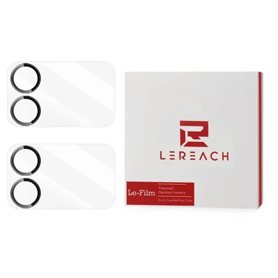 LEREACH 2Pcs for Xiaomi 17 Pro Max Camera Lens Protector Aluminum Alloy Ring High Aluminium-silicon Glass Full Cover Lens Film - Transparent