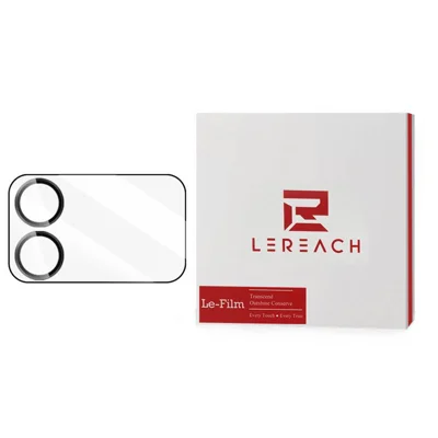 LEREACH for Xiaomi 17 Pro Max Camera Lens Protector Aluminum Alloy Ring High Aluminium-silicon Glass Full Cover Lens Film - Black Edge