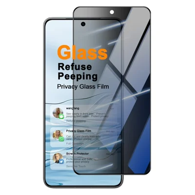 IMAK Privacy Screen Protector voor vivo X300 Ultra 5G Anti-kijk Volledige Dekking Gehard Glasfilm (Vingerafdrukontgrendeling) - Zwart