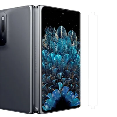 RURIHAI 2 stuks / set voor Oppo Find N 0,1 mm extra dun transparant zijsticker frame beschermfolie volledige lijm zijsticker