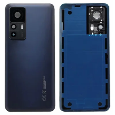 Housse arrière de batterie pour Xiaomi 12T 5G avec cache objectif d'appareil photo (sans logo) - Noir