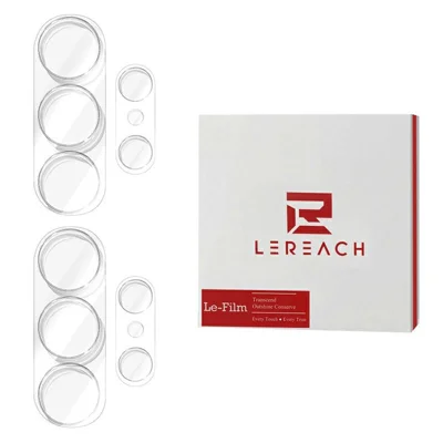 LEREACH For Samsung Galaxy S26 Ultra 2 Sets Main and Secondary Camera Lens Protector 3D Full Coverage Tempered Glass Lens Film - Transparent
