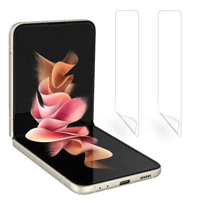 RURIHAI 2 stk. / sæt til Samsung Galaxy Z Flip3 5G / Z Flip4 5G Rammebeskyttelsesfilm Klar sideklæbning 0,1 mm ultra-tynd fuld klæbning sideklæbning