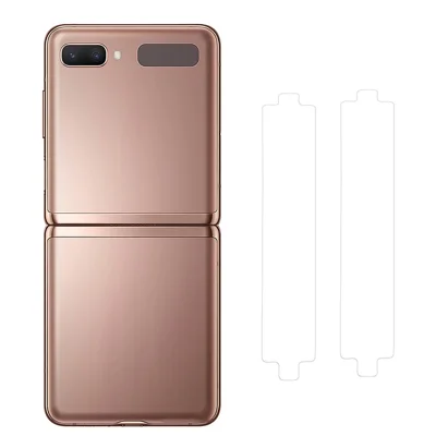 RURIHAI قطعتين / طقم لسامسونج جالكسي Z Flip 5G ملصق جانبي شفاف كريستالي بملصق إطارات لاصق بالكامل ومقاوم للصدمات 0.1 مم ملصقات جانبية رفيعة جدًا