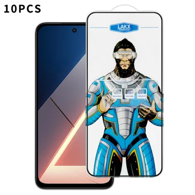 For Xiaomi Poco M7 4G (169mm) 10Pcs High Definition Tempered Glass Anti-fingerprint Anti-static Electroplating Full Screen Protector - Transparent