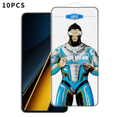 For Xiaomi Poco X6 Pro 5G 10Pcs High Definition Tempered Glass Anti-fingerprint Anti-static Electroplating Full Screen Protector - Transparent