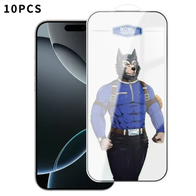 For iPhone 16 Pro Max 10Pcs HD Tempered Glass Anti-fingerprint Shatterproof Full Size Screen Protector - Transparent