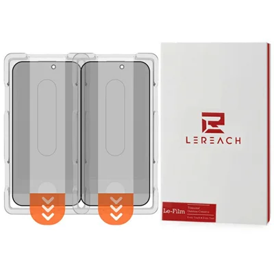 LEREACH 2Pcs For iPhone 15 Pro Max Privacy Tempered Glass Screen Protector 28° Anti-spy Full Cover Film - Black