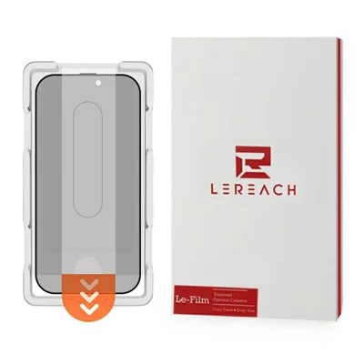 LEREACH For iPhone 15 Pro Privacy Tempered Glass Screen Protector 28° Anti-spy Full Cover Film - Black
