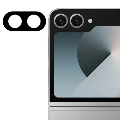 For Samsung Galaxy Z Flip8 Tempered Glass Lens Protector Black Silk Printing Camera Lens Film