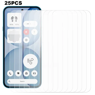 25Pcs For Nothing Phone (4a) Screen Protector Full Glue Tempered Glass High Definition Film (NOT Complete Covering) (No Package, with Wipes Set, Dust-absorber, Guide Sticker) - Transparent
