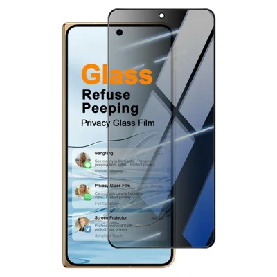IMAK For Oppo Find N6 5G Anti Peep Tempered Glass Screen Protector Full Coverage - Black