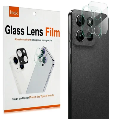 IMAK For Motorola Moto G17 Power 4G / G17 4G / G15 4G / G15 Power 4G Tempered Glass Full Cover Camera Lens Protector + Acrylic Lens Cap - Transparent