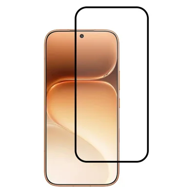 Pour Honor 600 5G / 600 Pro 5G Protecteur d'écran complet Film en verre trempé en verre aluminosilicate haute définition avec bordure incurvée et impression en soie noire (déverrouillage par empreinte digitale) - Noir