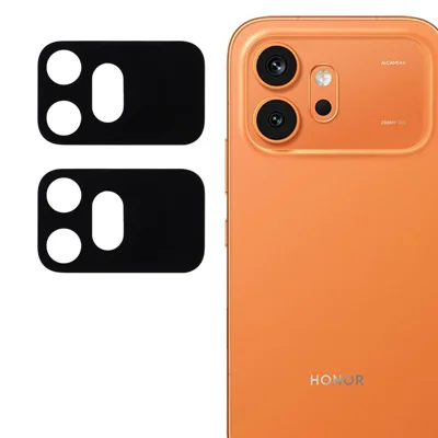 2 pièces pour Honor 600 5G protecteur d'objectif caméra intégral en verre trempé avec impression soyeuse bord incurvé 3D - Noir