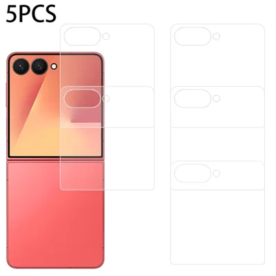 5Pcs For Samsung Galaxy Z Flip8 Rear Small Screen Protector 0.3mm 2.5D Tempered Glass Film, Not Complete Covering - Transparent