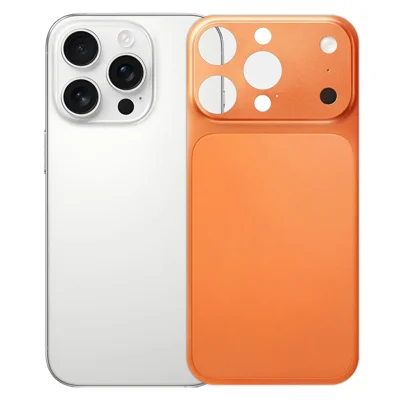 For iPhone 16 Pro Max Back Film Transform to 17 Pro Max PET Matte Ultra-Thin Anti-Fingerprint Phone Back Cover - Orange