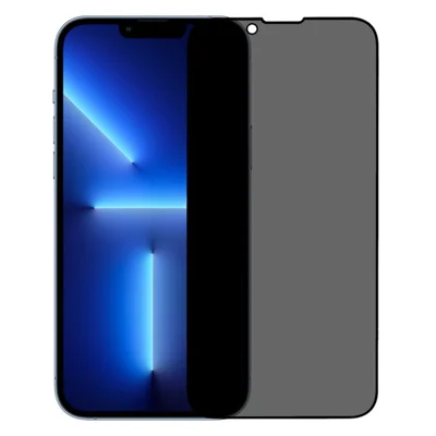  For iPhone 16e / iPhone 17e Anti-spy Screen Protector Full Glue Bright Silk Printing Edge Matte Full Cover Tempered Glass Film - Black