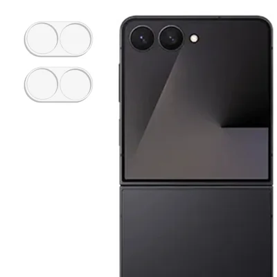 2Pcs For Samsung Galaxy Z Flip8 Full Coverage Camera Lens Protector 3D Arc Edge Anti-Scratch Tempered Glass Lens Film - Transparent