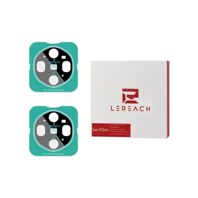LEREACH 2 uds para Oppo Find X9 Ultra 5G Protector de Lente de Cámara, Película de Cristal de Aluminosilicato de Alta Calidad con Marco de Instalación Automática, Cobertura Completa - Negro